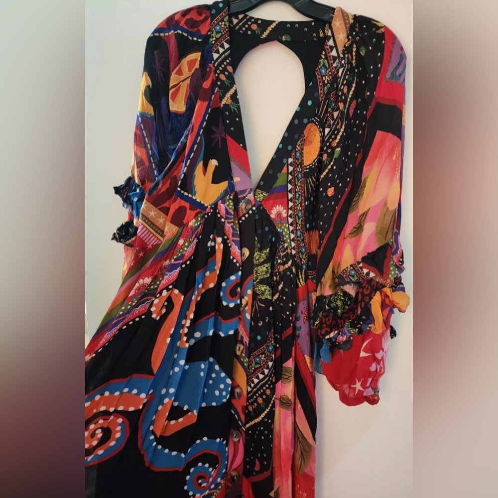 FARM Rio Vibrant Red and Blue Maxi Dress - Picture 14 of 16